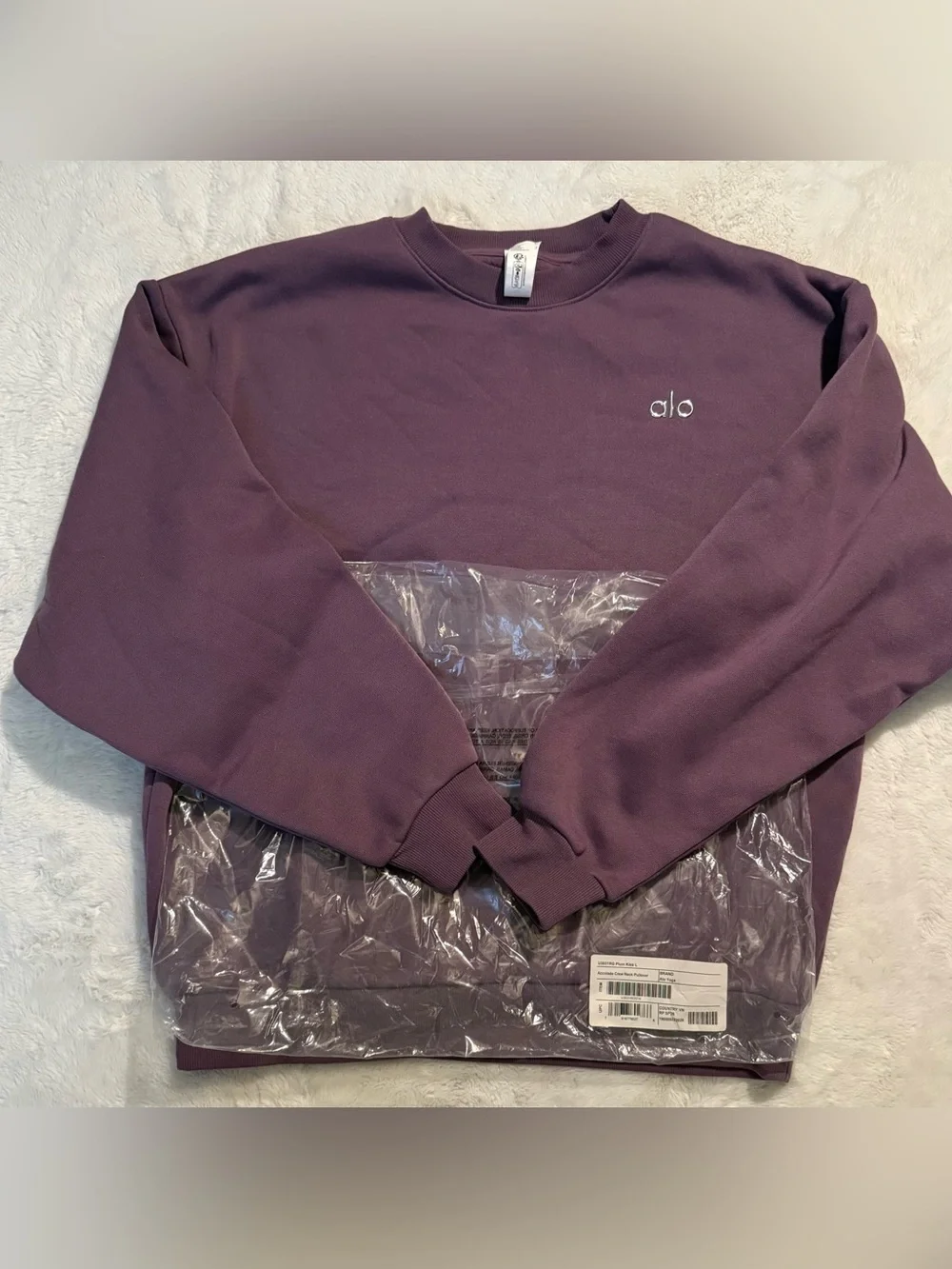 ALO Yoga Crewneck Sweater in Plum kiss large
